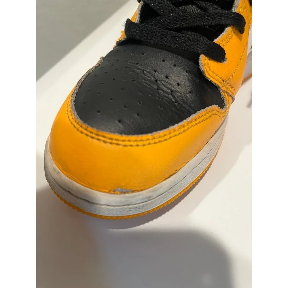 Nike Air Jordan 1 Mid Taxi GS Youth Size 7Y Yellow Black White 554725-701